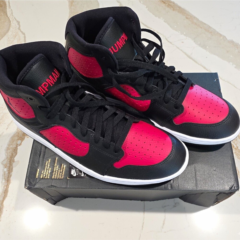 Jordan Access Bred Men's High Top Lace-Up Leather Sneakers AR3762-006 11.5